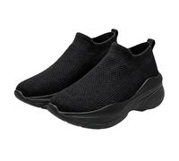 Scarpe da ginnastica da uomo e da donna in maglia traspirante, suola spessa, zeppa rialzata, suola morbida, scarpe casual per coppie, scarpe sportive da corsa leggere e alte per il comfort quotidiano