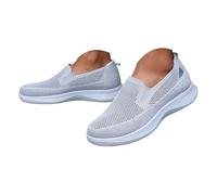 Scarpe da ginnastica da uomo e da donna, traspiranti, in maglia, leggere, casual, comode, per il tempo libero quotidiano e per rilassarsi nei fine settimana, Grigio, 41 EU