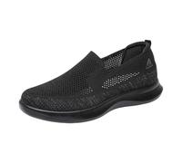 Scarpe da ginnastica da uomo e da donna, traspiranti, in maglia, leggere, casual, comode, per il tempo libero quotidiano e per rilassarsi nei fine settimana, Nero , 42 EU