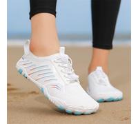 Scarpe da ginnastica da uomo e donna, ad asciugatura rapida, in gomma antiscivolo, per escursionismo, spiaggia, EU 36-46(BY-01 bianco-blu 40)