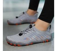 Scarpe da ginnastica da uomo e donna, ad asciugatura rapida, in gomma antiscivolo, per escursionismo, spiaggia, EU 36-46(BY-01 grigio 37)