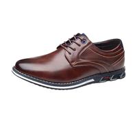 Scarpe da ginnastica da uomo, eleganti, casual, con lacci, in finta pelle, per camminate quotidiane, sportive, con suola comoda per tutti i giorni, Marrone, 40 2/3 EU