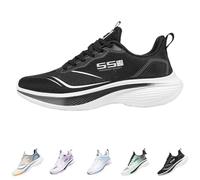 Scarpe da ginnastica da uomo, estive, da jogging, da uomo, a piede largo, da jogging, da jogging, da donna, leggere, con lacci, comode, sportive, per il tempo libero, traspiranti, Nero , 41 EU