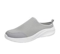 Scarpe da ginnastica da uomo estive da uomo infradito a mezza punta avvolgente casual comode leggere semplici mesh traspirante fondo morbido scarpe casual, Grigio, 42 1/3 EU