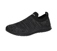 Scarpe da ginnastica da uomo, facili da chiudere, scarpe da corsa da uomo con plantare morbido imbottito di sicurezza, comode scarpe da trekking basse leggere da viaggio, passeggiate, Grigio scuro, 42