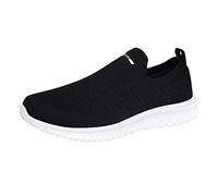 Scarpe da ginnastica da uomo, facili da chiudere, scarpe da corsa da uomo con plantare morbido imbottito di sicurezza, comode scarpe da trekking basse leggere da viaggio, passeggiate, bianco, 40 2/3