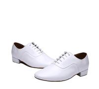 Scarpe da ginnastica da uomo in pelle da uomo Scarpe da ballo latino da uomo Scarpe da ballo moderne da sala Tango Scarpe da ballo standard nazionali da uomo for bambini Per Feste Danzanti(WHITE,42)