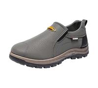Scarpe da ginnastica da uomo in pelle, formali, suola grossa, antiscivolo, mocassini da uomo, alla moda, casual, senza pizzo, leggere, con supporto per arco plantare, vestibilità larga, scarpe da