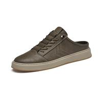 Scarpe da ginnastica da uomo in pelle morbida traspirante casual zoccoli scarpe da esterno comfort slip-on camminare guida mocassini, cachi, 38 2/3 EU