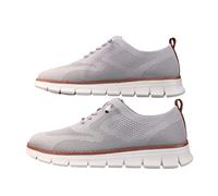 Scarpe da ginnastica da uomo in rete Oxford con lacci, leggere, casual, comode, traspiranti, suola morbida, scarpe casual da uomo, Grigio chiaro, 39 1/3 EU