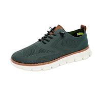 Scarpe da ginnastica da uomo in rete Oxford con lacci, leggere, casual, comode, traspiranti, suola morbida, scarpe casual da uomo, Bianco Verde Sfondo Bianco, 41 1/3 EU