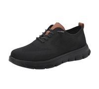 Scarpe da ginnastica da uomo in rete Oxford con lacci, leggere, casual, comode, traspiranti, suola morbida, scarpe casual da uomo, Tutto nero, 41 1/3 EU
