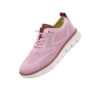Scarpe da ginnastica da uomo in rete Oxford con lacci, leggere, casual, comode, traspiranti, suola morbida, scarpe casual da uomo, rosa, 39 2/3 EU
