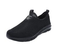 Scarpe da ginnastica da uomo in rete traspirante, estive, leggere e comode | Casual Daily Slip On Sneakers Plain Wide Fit Trainer Con Cuscino D'aria Zeppa Mani Libere Fitness Walking Calzature Per