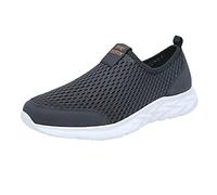 Scarpe da ginnastica da uomo in rete traspirante, leggere, casual, comode, tutte nere, per il tempo libero quotidiano, Blu scuro, 37.5 EU