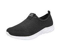 Scarpe da ginnastica da uomo in rete traspirante, leggere, casual, comode, tutte nere, per il tempo libero quotidiano, bianco, 37.5 EU