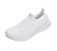Scarpe da ginnastica da uomo in rete, traspiranti, comode, antiscivolo, leggere, da corsa, casual, palestra, fitness, zeppa, scarpe da ginnastica all'aperto, escursionismo, trekking, bianco, 41 1/3 EU