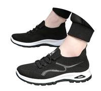 Scarpe da ginnastica da uomo, in rete, traspiranti, estive, leggere, Nero , 39 EU