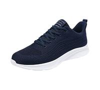 Scarpe da ginnastica da uomo in rete, traspiranti, leggere, comode, antiscivolo, da camminata, a vita bassa, con zeppa piatta, per palestra, atletica, fitness, sport, escursionismo, trekking, Marina