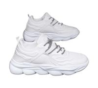 Scarpe da ginnastica da uomo, in rete, traspiranti, leggere, da corsa, da uomo, estive, leggere, per il tempo libero, alla moda, scarpe da ginnastica in ufficio, tinta unita, bianco, 40 EU