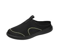 Scarpe da ginnastica da uomo, in rete, traspiranti, per il tempo libero, comode, facili da pulire, leggere, in gomma, Nero , 43 EU