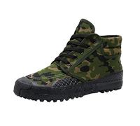 Scarpe da ginnastica da uomo in tela mimetica con lacci, suola in gomma resistente, comode scarpe da palestra, tennis, fitness, scarpe casual per sport all'aria aperta, leggere e antiscivolo, Verde