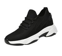 Scarpe da ginnastica da uomo, invisibile, altezza elevata, leggere, da jogging, comode, traspiranti, per attività all'aria aperta, 0-10 cm più grandi, Nero 10 Cm, 40 EU