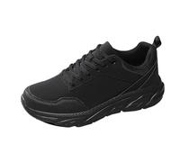 Scarpe da ginnastica da uomo, leggere, comode, impermeabili, per attività all'aria aperta, da jogging, tinta unita, per il tempo libero, per la corsa su strada, traspiranti, antiscivolo, Nero , 46 EU