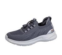 Scarpe da ginnastica da uomo, leggere, con lacci, regolabili, con supporto per arco plantare, scarpe sportive da corsa con cuscinetto d'aria, Grigio scuro, 42 1/3 EU