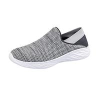 Scarpe da ginnastica da uomo, leggere, traspiranti, in rete, leggere, per il Medioevo e gli anziani, suola spessa, comode, casual, grigio, 45 EU