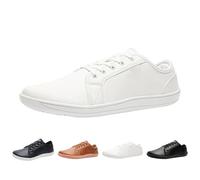 Scarpe da ginnastica da uomo Oxford, scarpe da ginnastica con lacci, in pelle, minimalistiche, per attività all'aperto, trail running, scarpe da allenamento, bianco, 39 EU