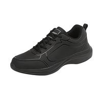 Scarpe da ginnastica da uomo per camminare, corsa, senza lacci, leggere, da tennis, casual, da palestra, comode, morbide e traspiranti, in rete, Nero , 40 EU