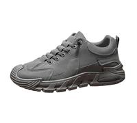 Scarpe da ginnastica da uomo per corsa, camminata, casual, retrò, resistenti, suola testurizzata, per il tempo libero quotidiano, attività all'aperto, stile urbano, Grigio, 40 EU