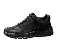 Scarpe da ginnastica da uomo per corsa, camminata, casual, retrò, resistenti, suola testurizzata, per il tempo libero quotidiano, attività all'aperto, stile urbano, Nero , 39 EU