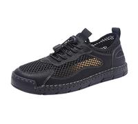 Scarpe da ginnastica da uomo, per sport all'aria aperta, corsa, a vita bassa, antiscivolo, casual, in rete, traspiranti, per escursionismo, trekking, camminata, fitness, sneaker da uomo, Nero , 41 1/3