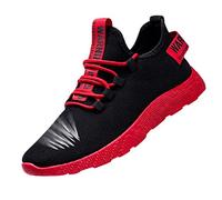 Scarpe da ginnastica da uomo, scarpe da corsa, leggere, traspiranti, comode, scarpe da ginnastica in rete, scarpe da ginnastica sportive da tennis, Rosso, 40 2/3 EU