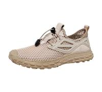 Scarpe da ginnastica da uomo, scarpe da ginnastica traspiranti, da spiaggia, leggere, con suola antiscivolo, comode scarpe da ginnastica casual con lacci per tutto il giorno, Beige, 42.5 EU