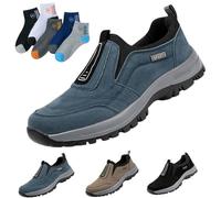 Scarpe da ginnastica da uomo senza lacci, con punta larga, supporto per arco plantare, scarpe da ginnastica ortopediche per camminare, scarpe da ginnastica imbottite per escursionismo e lavoro