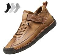 Scarpe da ginnastica da uomo senza lacci, con punta larga, supporto per arco plantare, scarpe da ginnastica ortopediche da passeggio imbottite da uomo casual, cachi, 42 1/3 EU