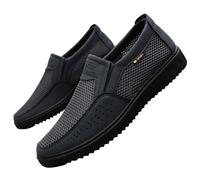 Scarpe da ginnastica da uomo senza lacci, in rete, traspiranti, casual, sportive, leggere, da camminata, casual, comode, ortopediche, mocassini antiscivolo per passeggiate, sport, corsa, guida, Nero