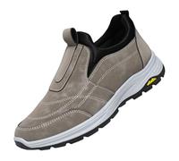 Scarpe da ginnastica da uomo senza lacci, scarpe sportive slip-on, scarpe ortopediche, da jogging, antiscivolo, leggere, per fitness, attività all'aperto, casual, estive, per anziani, marrone, 43 EU