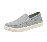Scarpe da ginnastica da uomo, slip-on, di sicurezza, traspiranti, in rete, traspiranti, con piedi larghi, scarpe in tela nera, eleganti e belle, scarpe singole casual, grigio., 43 EU