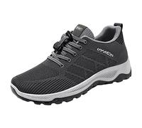 Scarpe da ginnastica da uomo, sportive, con lacci, traspiranti, per attività all'aria aperta, per fare jogging, scarpe in rete, scarpe da corsa su strada, scarpe sportive traspiranti, grigio., 40 EU