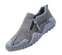 Scarpe da ginnastica da uomo, stile casual, in pelle scamosciata, stile | Progettazione di camminata all'aperto della chiusura lampo laterale delle scarpe di stile della pelle scamosciata per gli