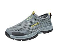 Scarpe da ginnastica da uomo, suola morbida, traspiranti, per il tempo libero, a rete, cave, da corsa, da uomo, comode scarpe estive, grigio., 45 EU