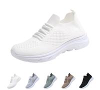 Scarpe da ginnastica da uomo, traspiranti, da lavoro, per il tempo libero, scarpe da ginnastica, con lacci, scarpe da passeggio, scarpe basse, scarpe da corsa, leggere, in rete, bianco, 37 EU