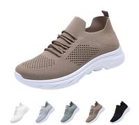 Scarpe da ginnastica da uomo, traspiranti, da lavoro, per il tempo libero, scarpe da ginnastica, con lacci, scarpe da passeggio, scarpe basse, scarpe da corsa, leggere, in rete, cachi, 38 EU
