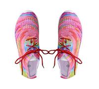 Scarpe da ginnastica di sicurezza delle donne delle donne delle donne di slittamento di stampa Plus Size aumento di altezza Scarpe Quotidiano Estate Zeppa Tacco Vacanza Moda Carino Tissage Vol, Rosso