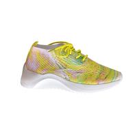 Scarpe da ginnastica di sicurezza delle donne delle donne delle donne di slittamento di stampa Plus Size aumento di altezza Scarpe Quotidiano Estate Zeppa Tacco Vacanza Moda Carino Tissage Vol, Giallo