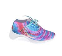 Scarpe da ginnastica di sicurezza delle donne delle donne delle donne di slittamento di stampa Plus Size aumento di altezza Scarpe Quotidiano Estate Zeppa Tacco Vacanza Moda Carino Tissage Vol, Viola